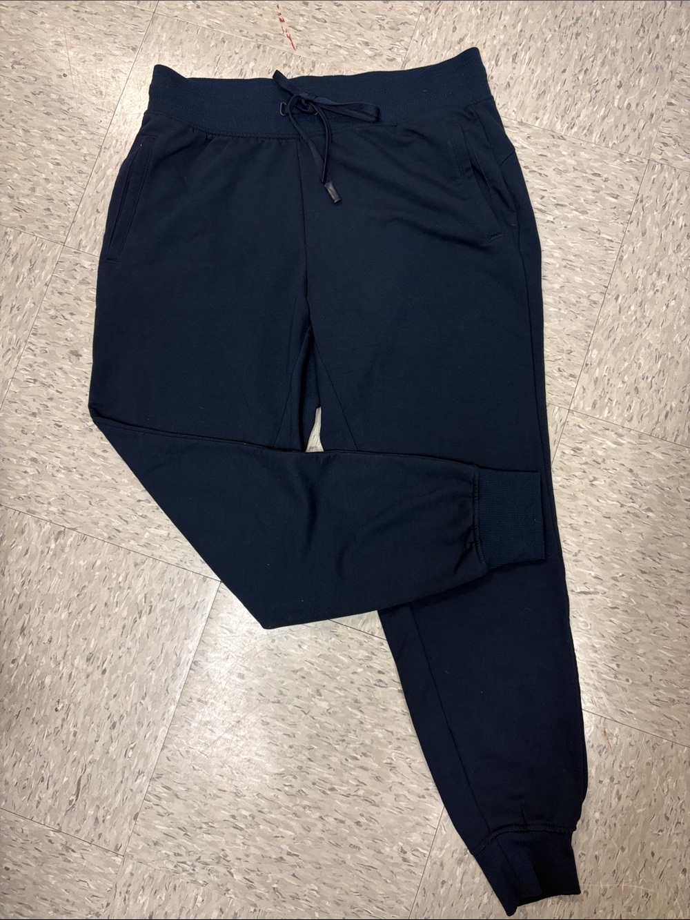 Women's Navy Blue Jogger Pants with Drawstring Waist